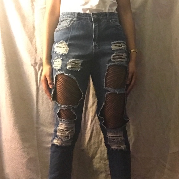 fishnet jeans fashion nova